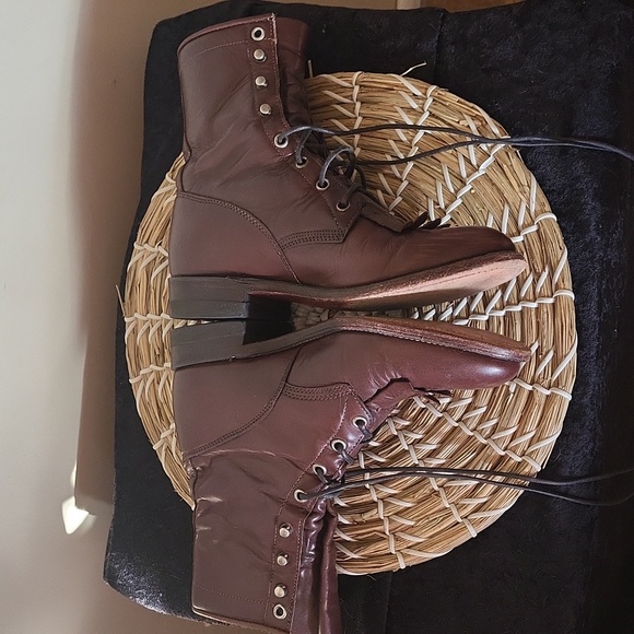 Justin Roper Brown Boots Wo's Size 6B Used - Picture 2 of 8